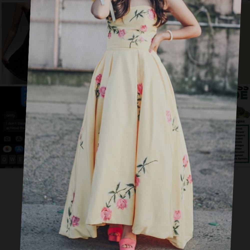 Sherri Hill 51177 Yellow Floral Prom Dress